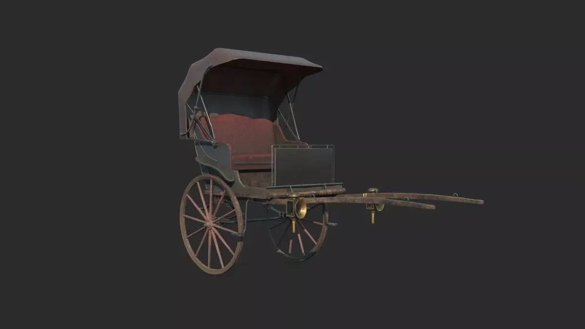  carriage animal-drawn vehicle passenger vehicle 3D model