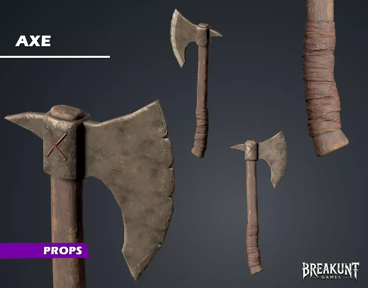  Axe - Game Ready Optimized Low-poly 3D model