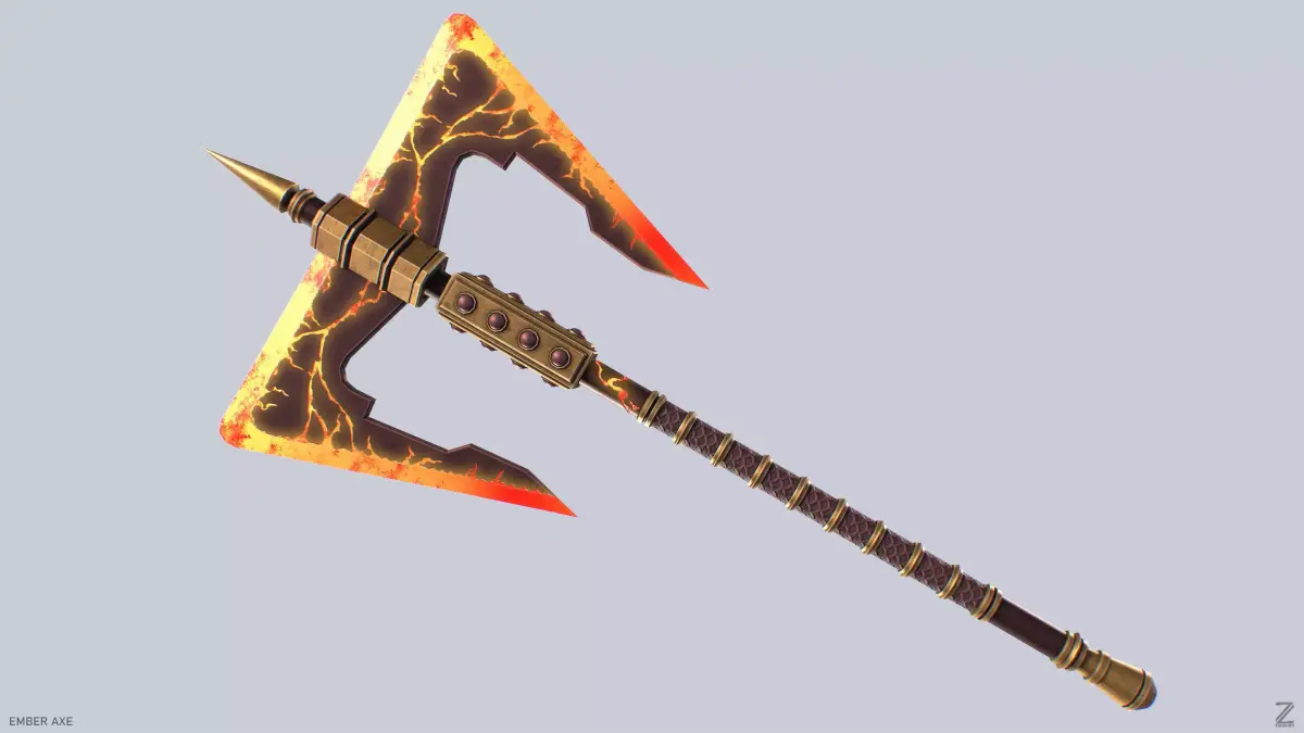 Ember axe Low-poly 3D model get