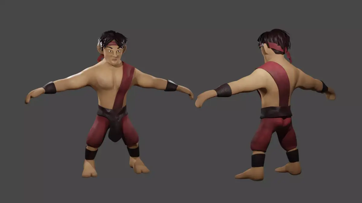 MaleMeleeWarrior humanoid 3D model