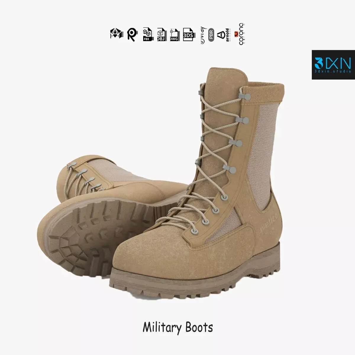 Military Boots 3D model order