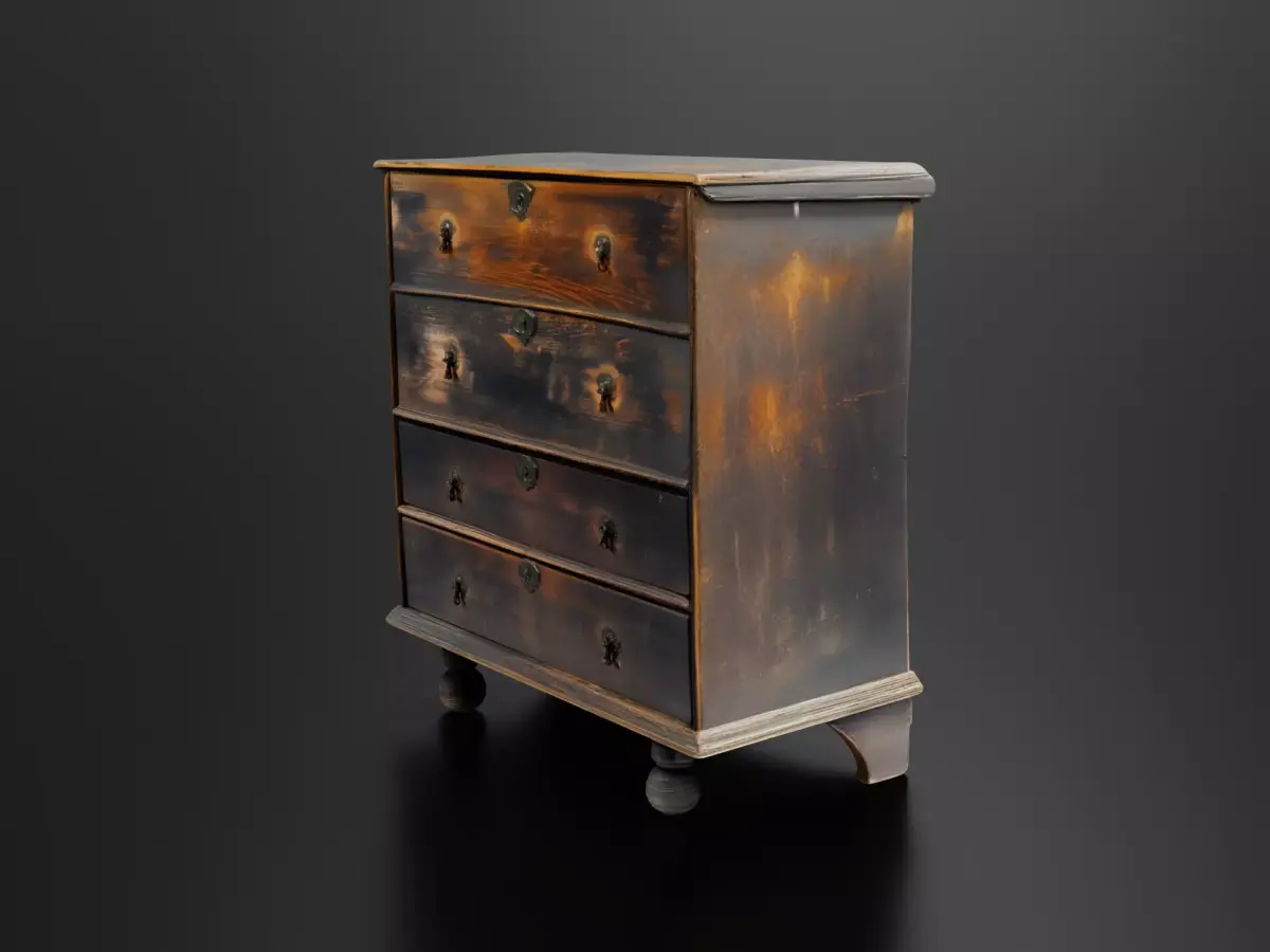 Antique blanket chest 3D print model