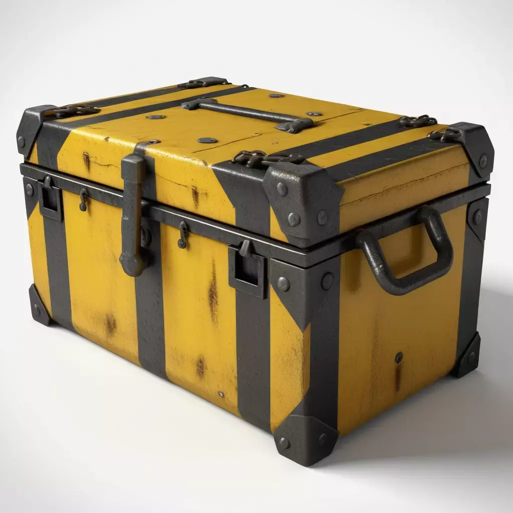 Yellow Black Industrial Crate 3D model