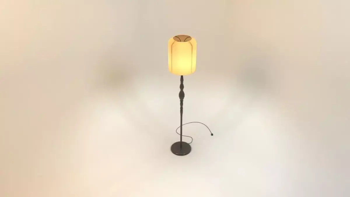 Metal floor lamp - light source Free 3D model