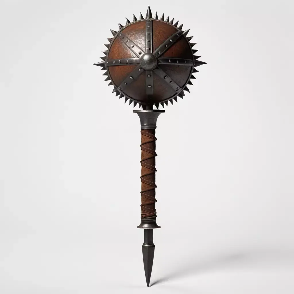 Rusty Medieval Mace with Spikes 3D model
