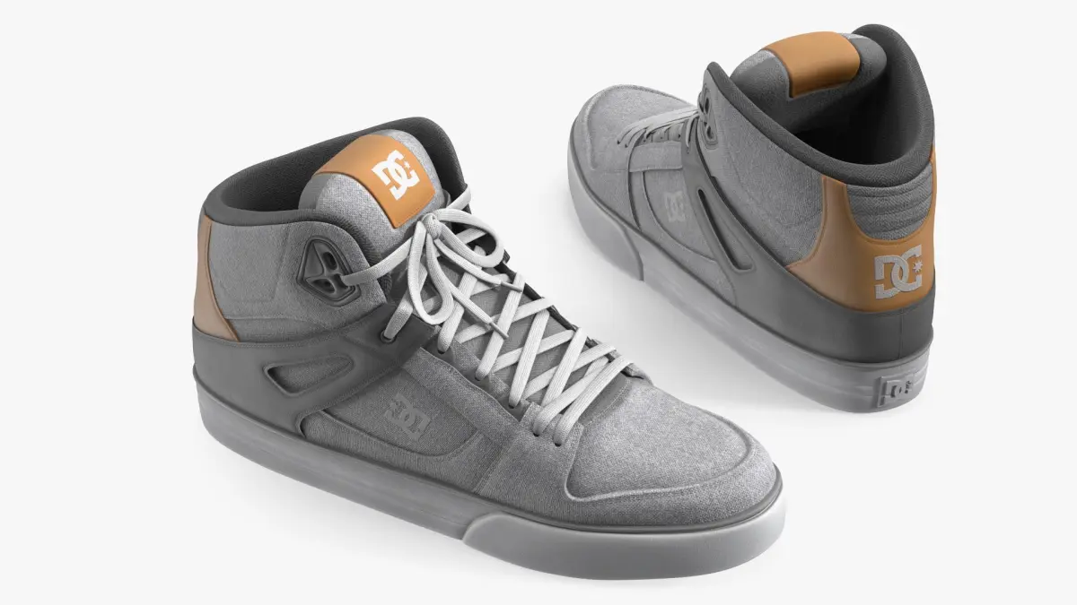 DC Casual Skate Sneakers Light Gray 3D model