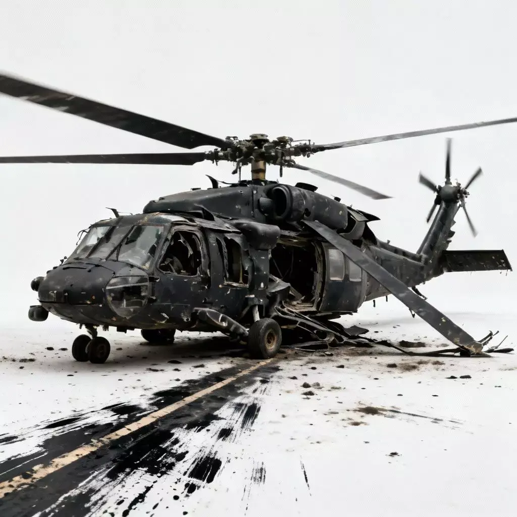 Downed Special Ops Transport Helicopter 3D Model Low-poly 3D model