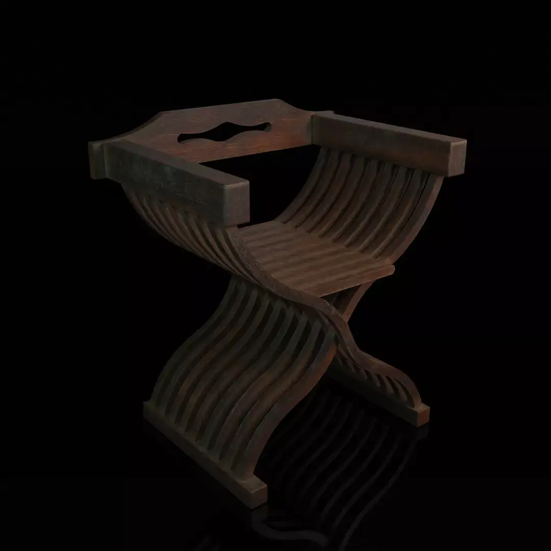 Armchair savonarola medieval Free 3D model