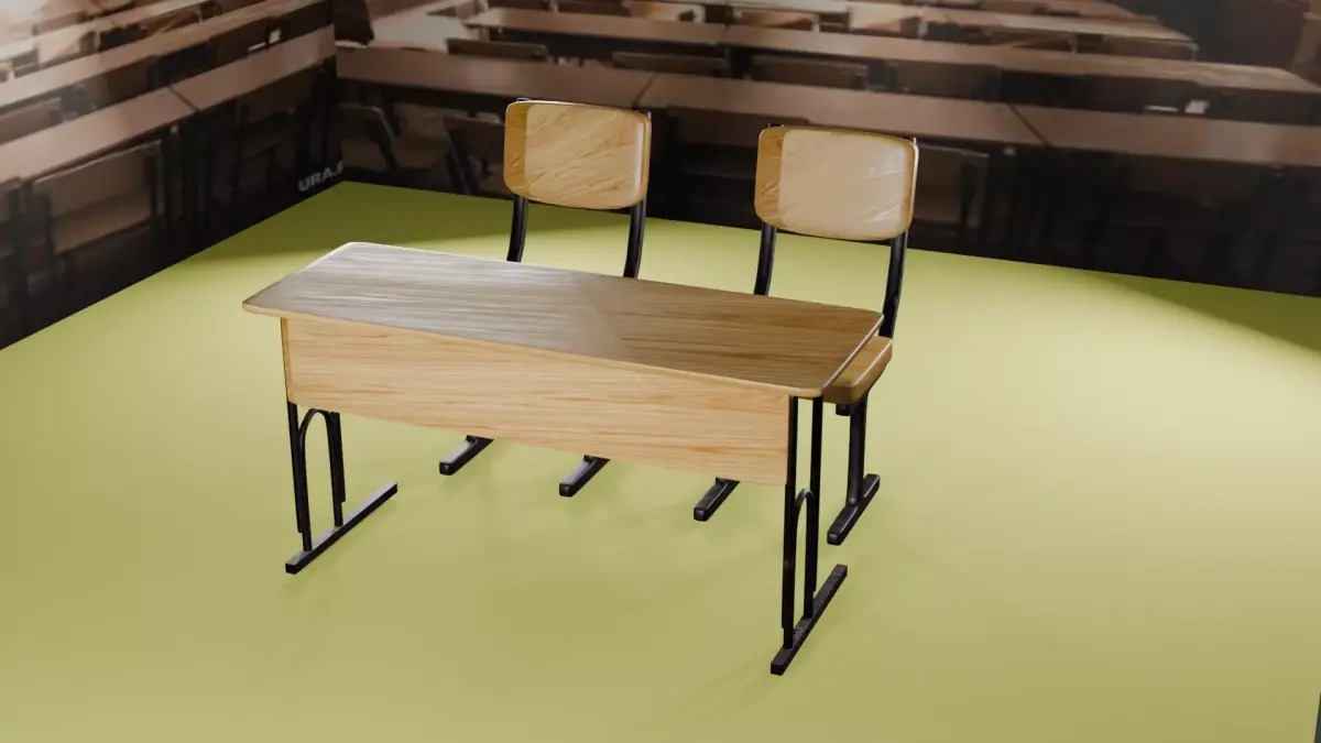 School desks Free 3D model
