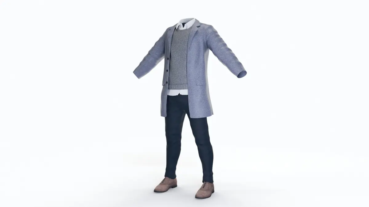 Casual Winter Clothing Male 3D model