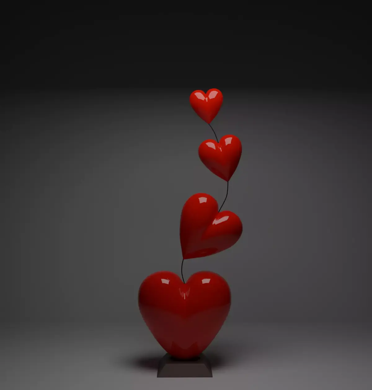 heart  Coeur Free low-poly 3D model