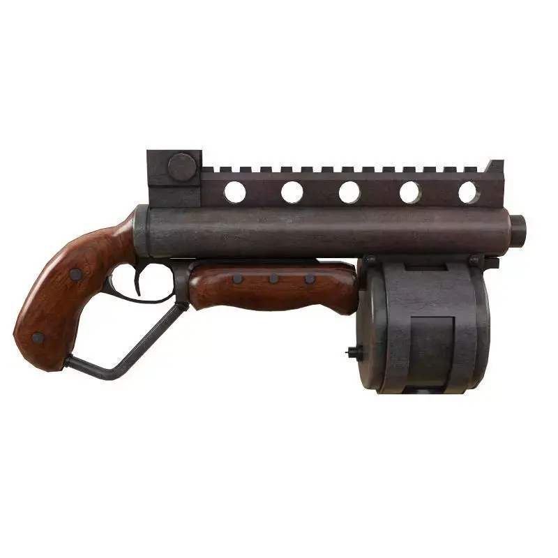 Steampunk Shotgun Low-poly 3D model