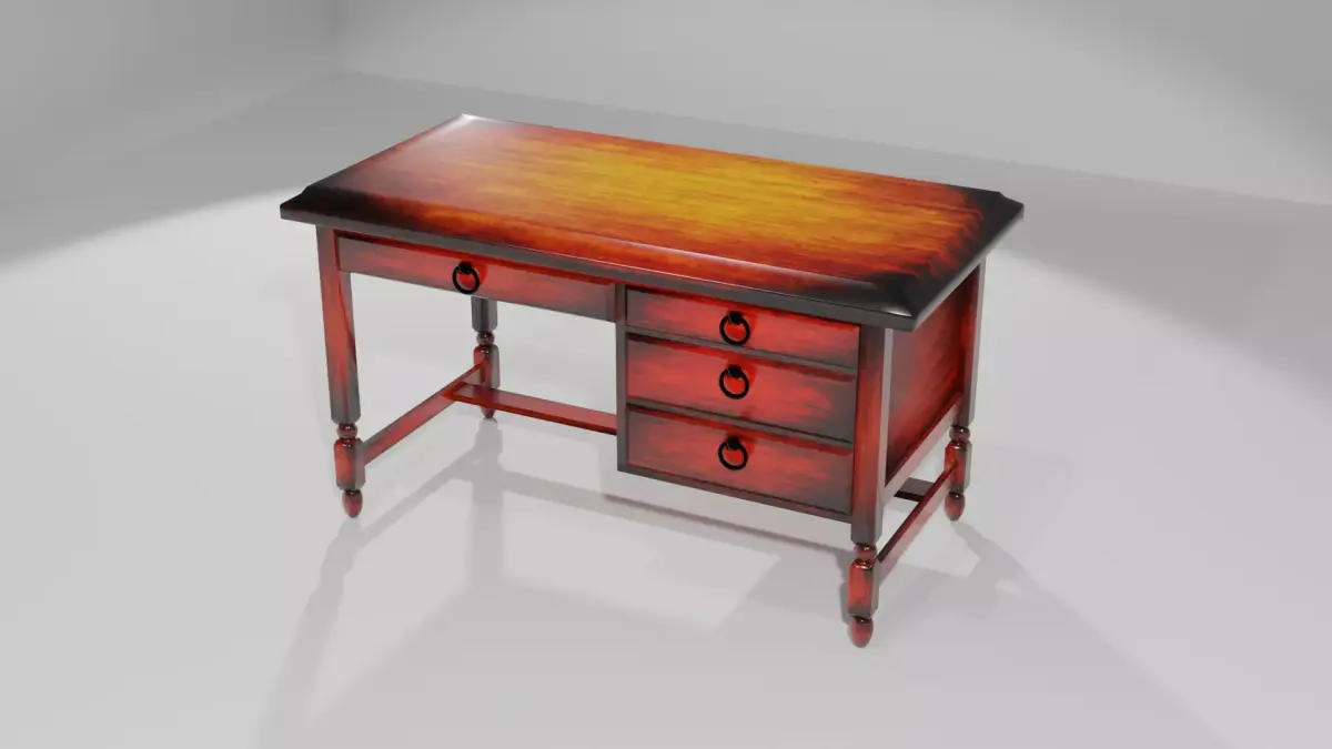 American Vintage Desk Free 3D model