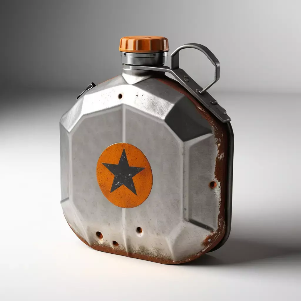 Dented Metal Military Canteen 3D model