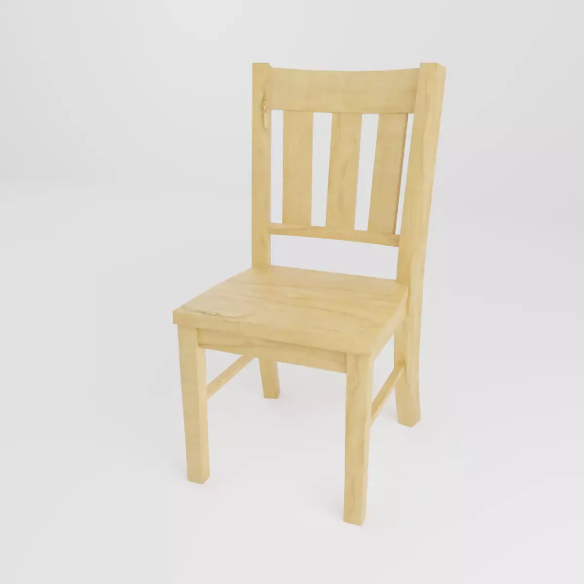 Simple Wooden Chair Free low-poly 3D model purchase