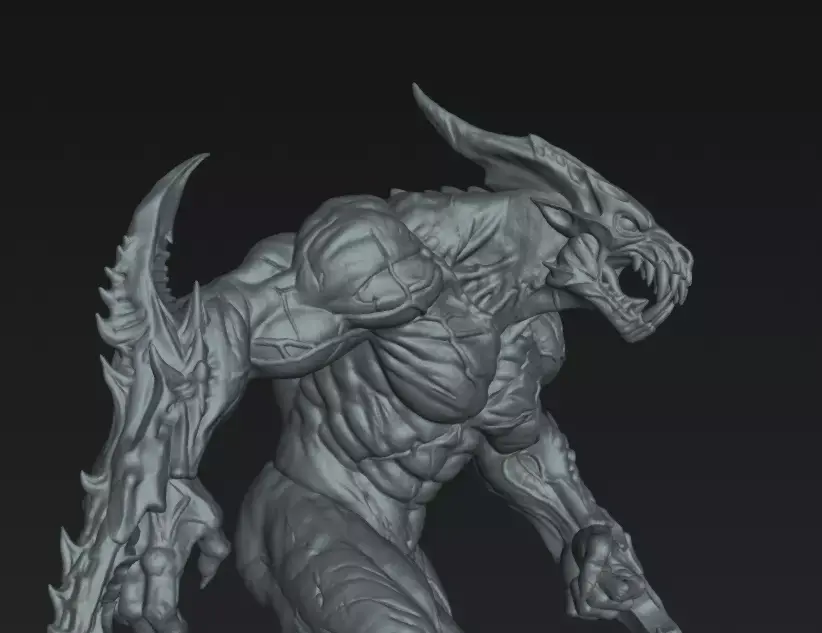Warrior Threxar the Fleshforged Blades Demon Assassin STL 3D print model