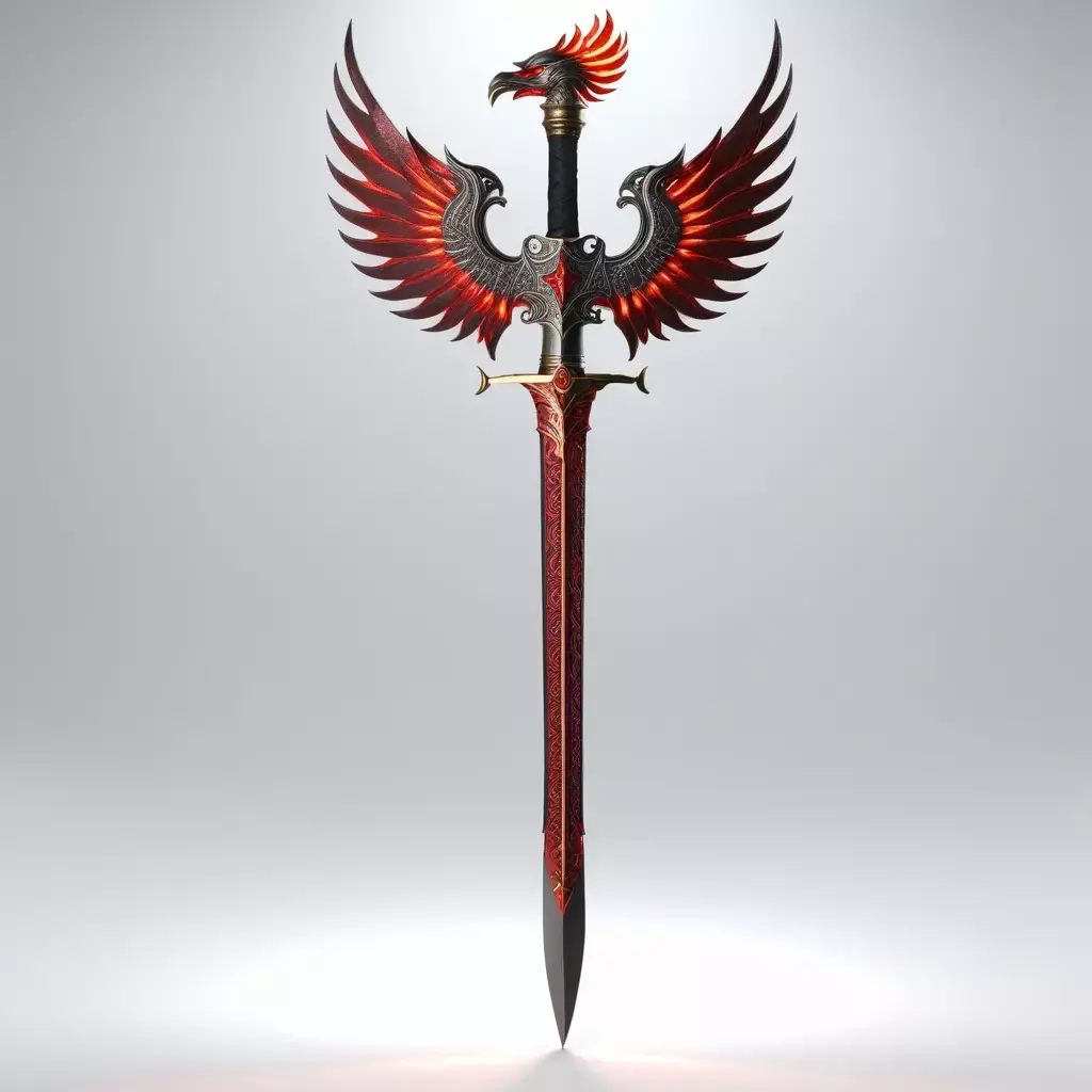 Red Phoenix Fantasy Sword 3D model