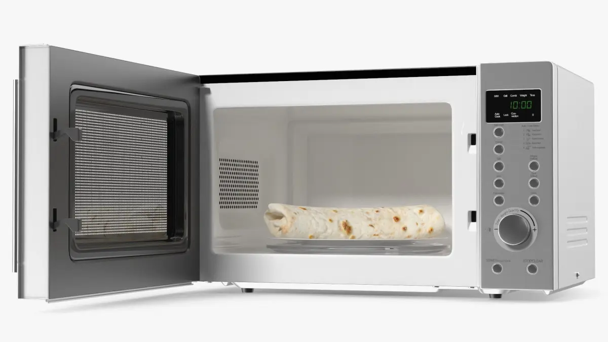 Countertop Microwave With Burrito 3D model