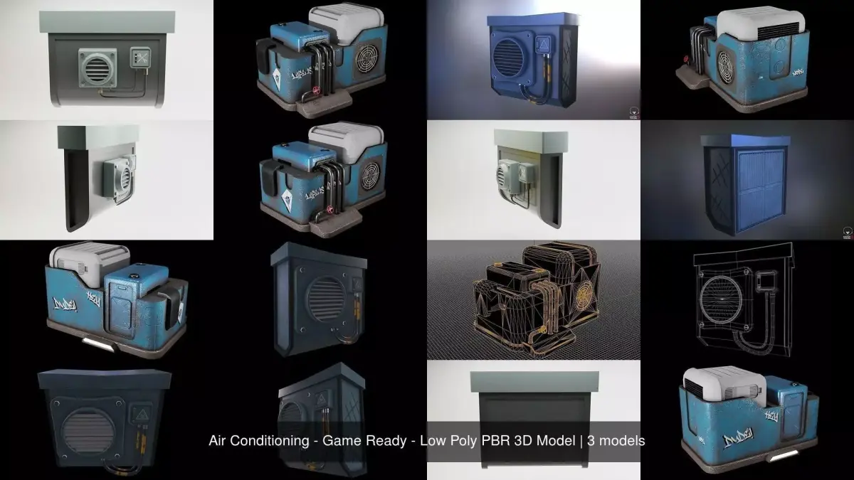 Air Conditioning - Game Ready - Low Poly PBR 3D Model 3D Model Pack purchase