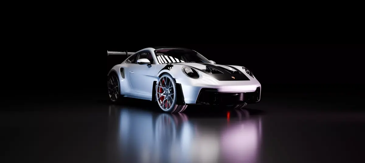 Cinematic Dark Studio Car Render Scene for Blender 3D Model 3D model