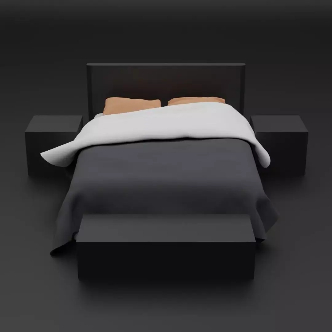 Minimalism Bed Design Free 3D model