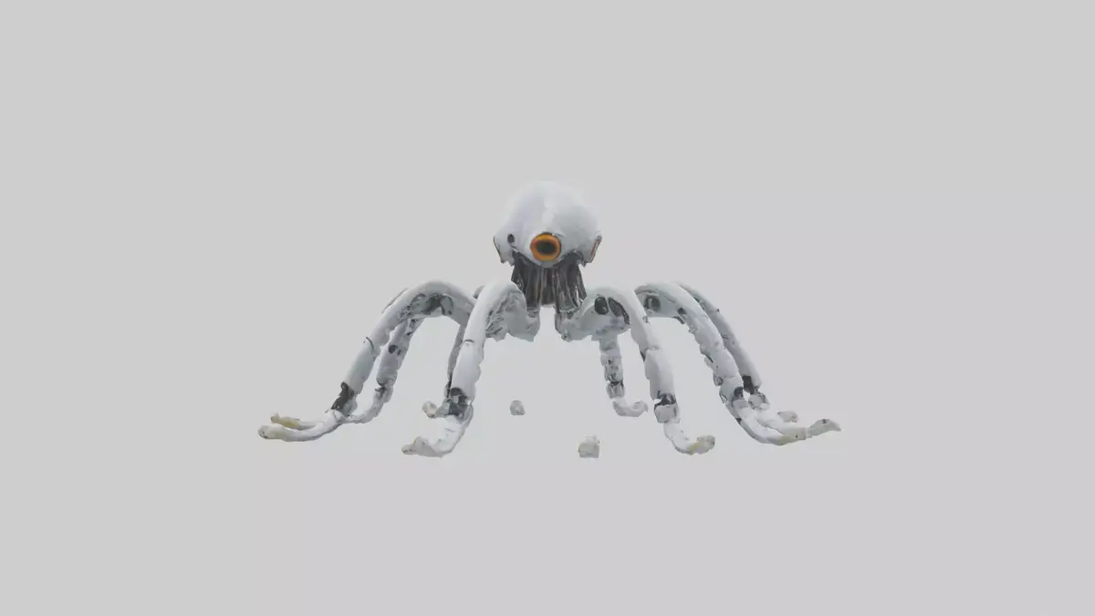 Robot version of a robot squid model Low-poly 3D model