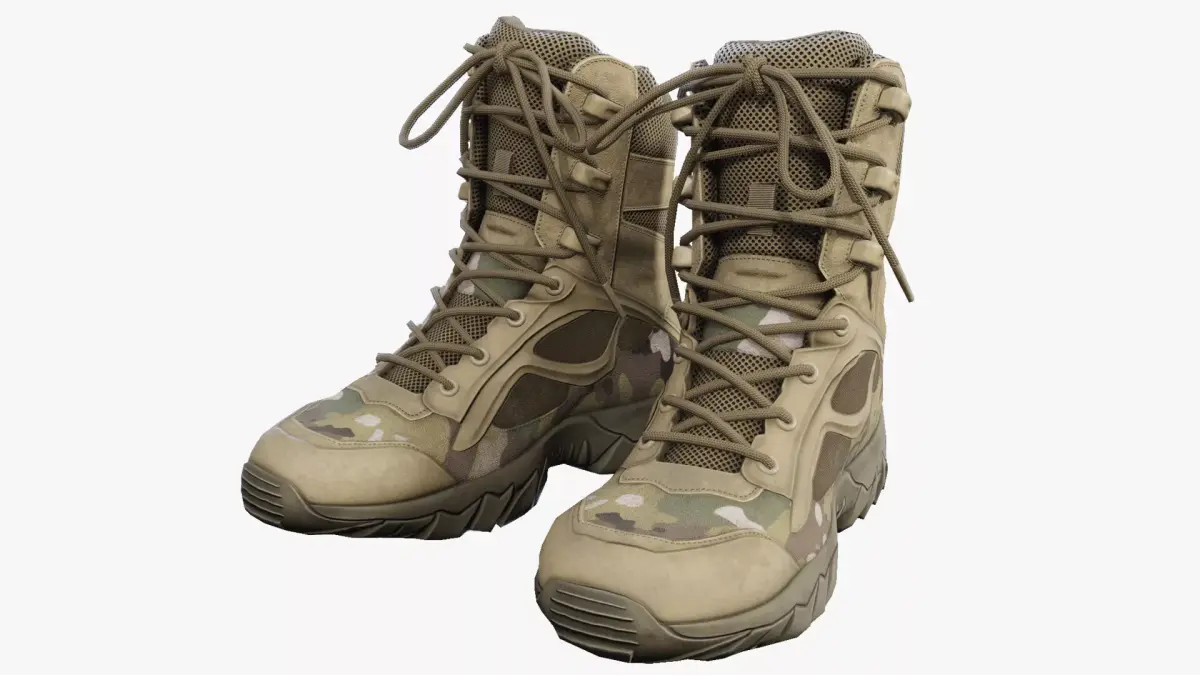 Tactical Boots Low-poly 3D model 2