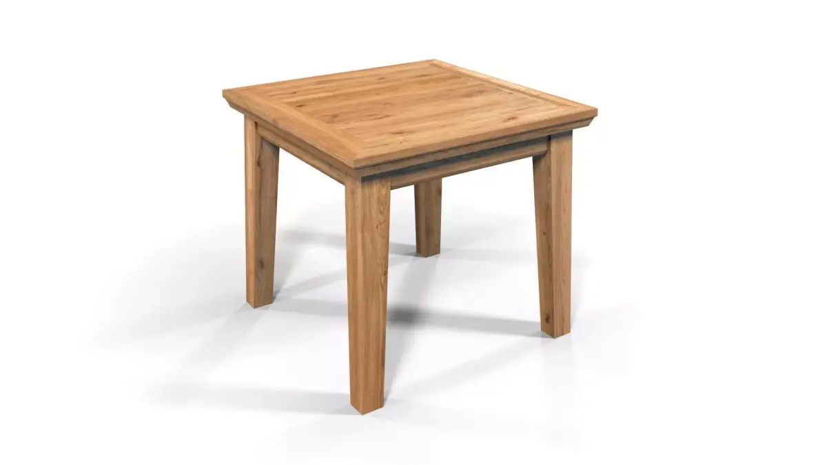 Country Square Dining Table 90 cm 35 inch Solid Natural Oak Free 3D model
