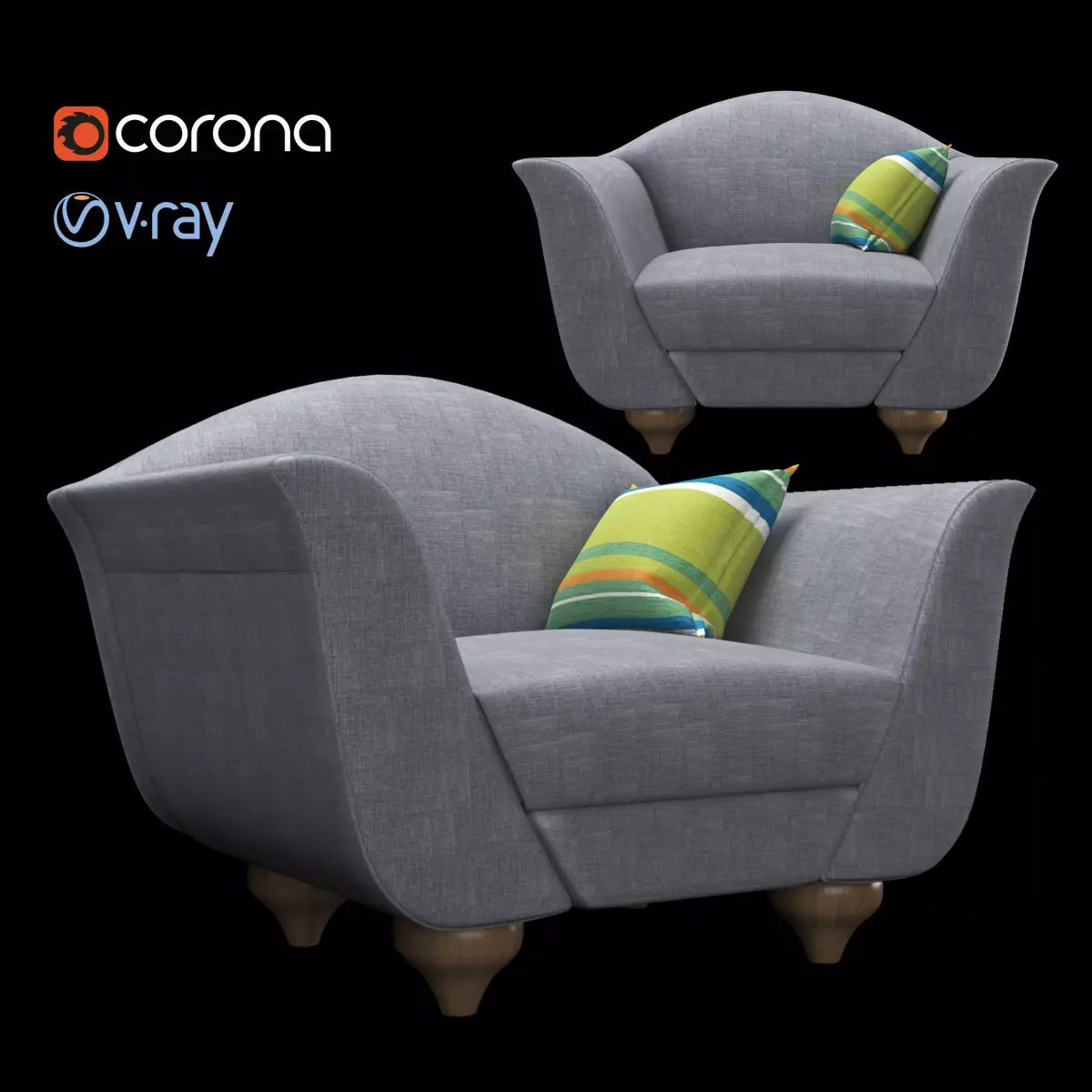 Italian armchair Free 3D model
