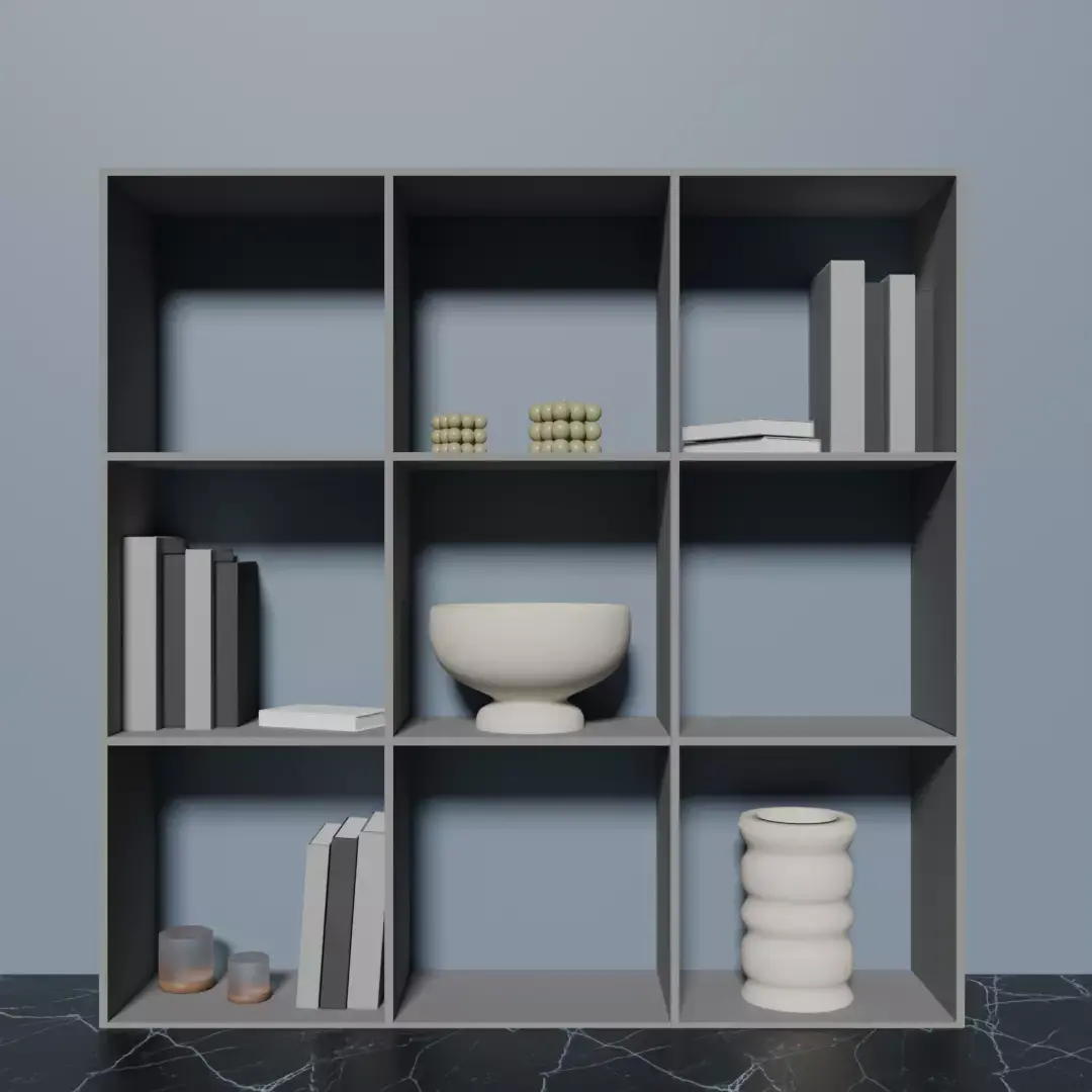 VAYS grey shelf for books and toys 3D model