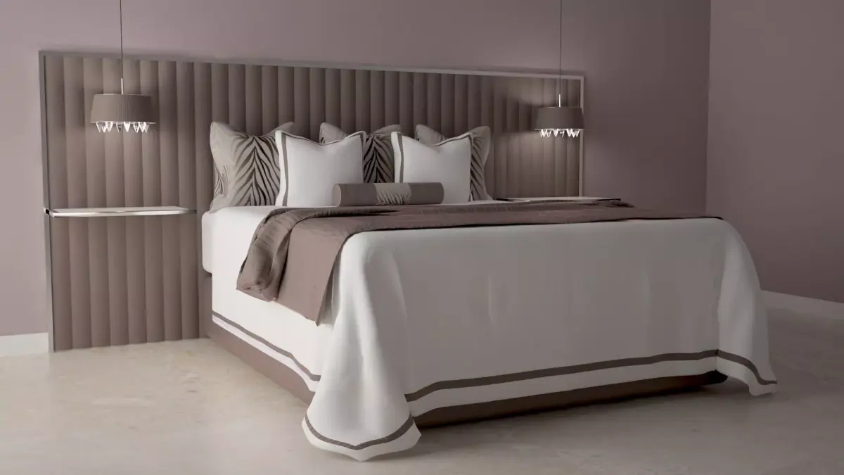 Bed with bedclothes Free 3D model