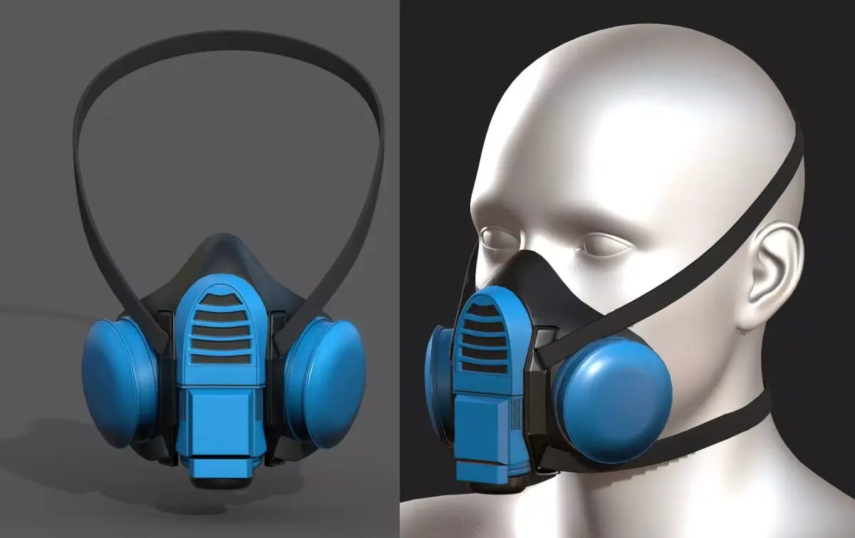 Gas mask plastic protection isolated plastic scifi  Low-poly 3D model