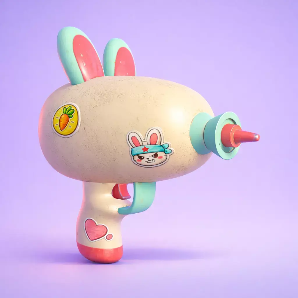 Stylized Bunny Blaster Low-poly 3D model
