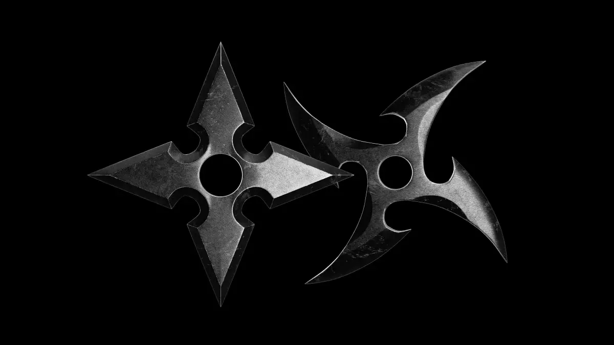 Shuriken Blades Weapon pack PBR textured 3D model