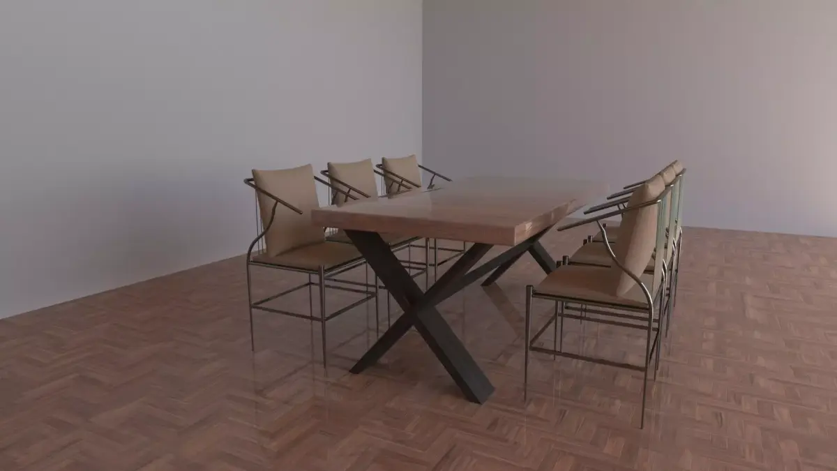 Dining Table Free 3D model 4