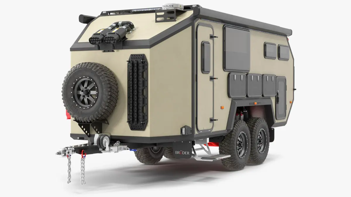 Off Road Mobile Home Bruder EXP 8 Rigged 3D model