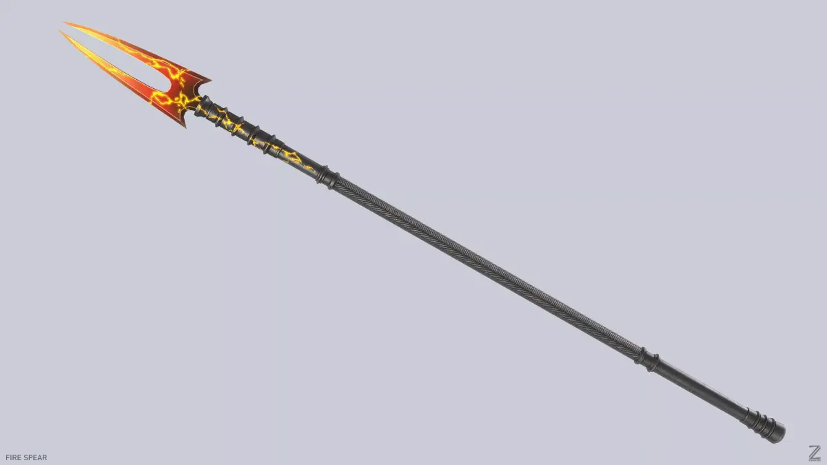 Fire spear Low-poly 3D model order