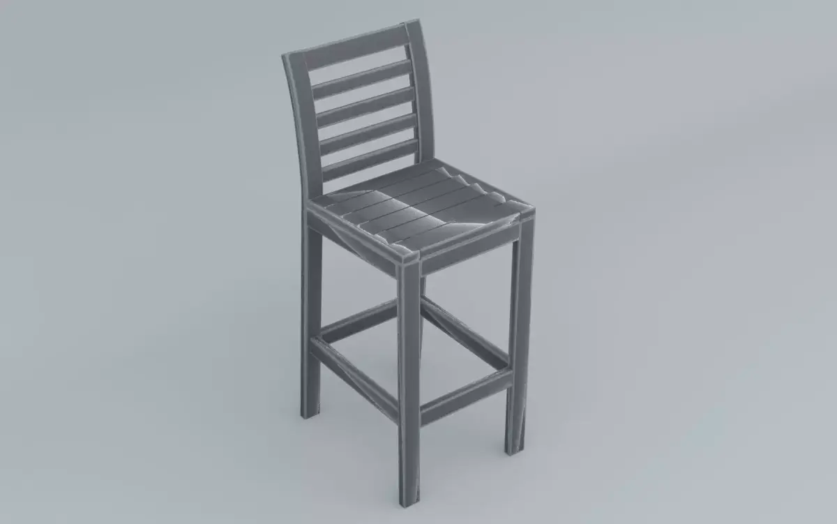 PVC Tall Chair Outdoor Low Poly  Low-poly 3D model
