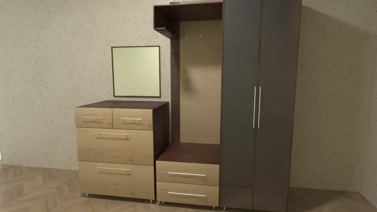 Hallway Furniture Set  No textures Low-poly 3D model