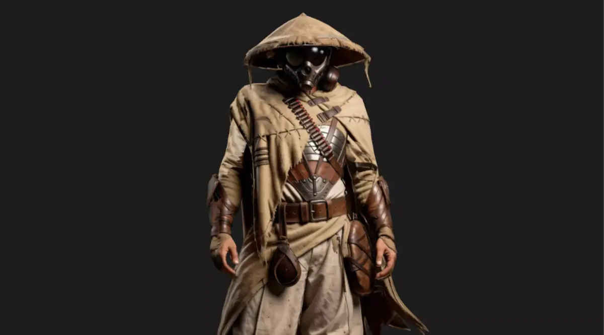 Sci-Fi Wasteland Outlaw Low-poly 3D model