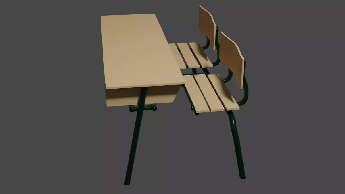 Old Classroom Table Free low-poly 3D model