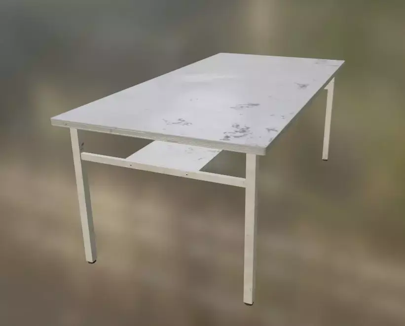 Weathered Plastic Dining Table Free low-poly 3D model