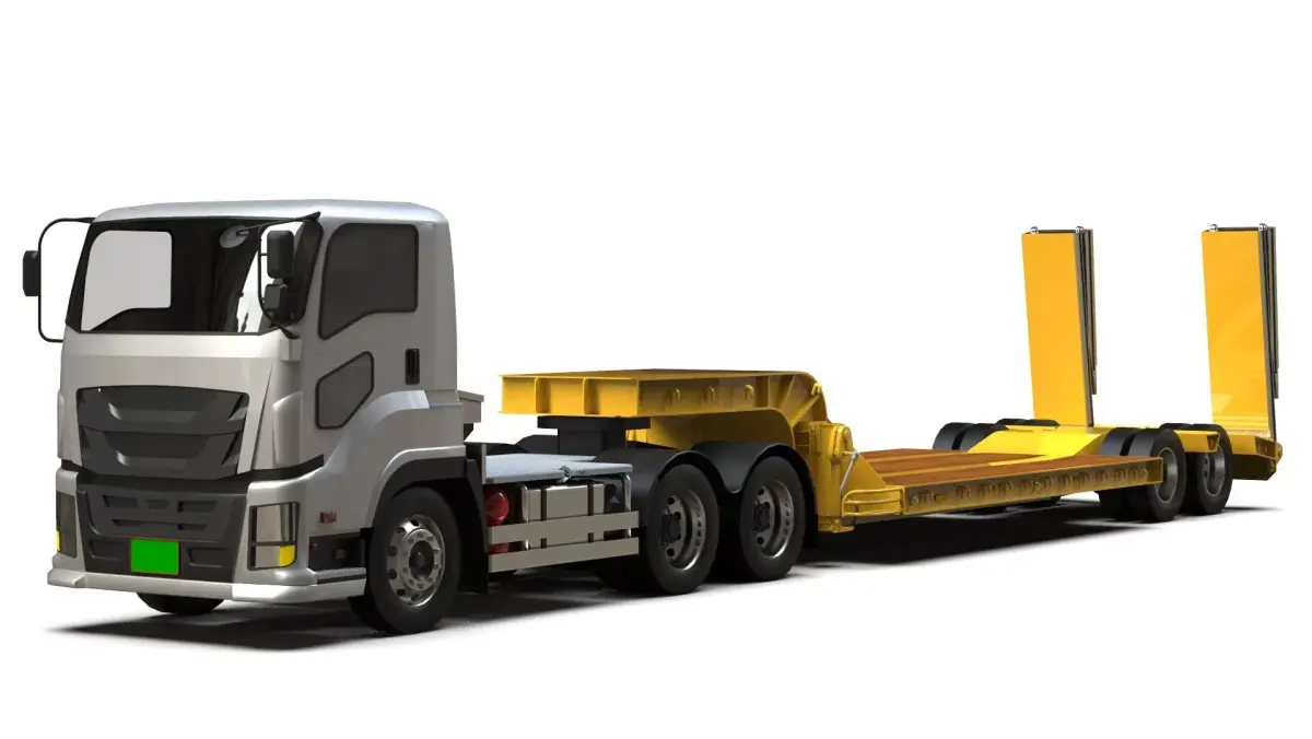 Generic Lowbed Semi-Trailer 4x18m 25 Tons 3D model