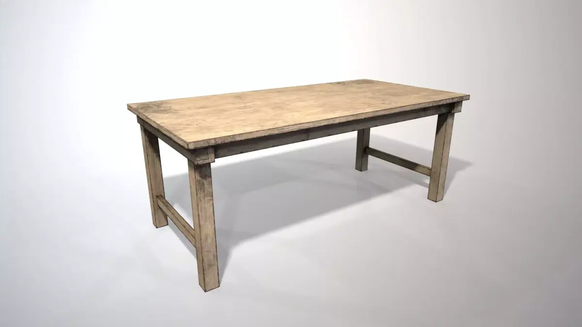 Wood Table PBR Free low-poly 3D model