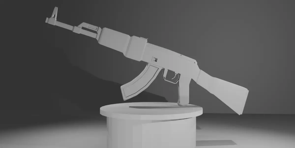 ak47 low poly Low-poly 3D model