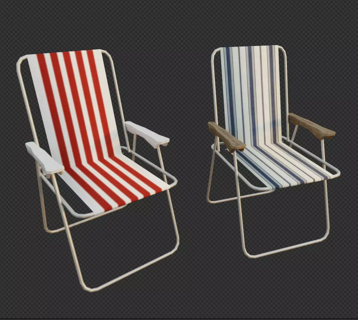 Low poly Outdoor Chairs Low-poly 3D model