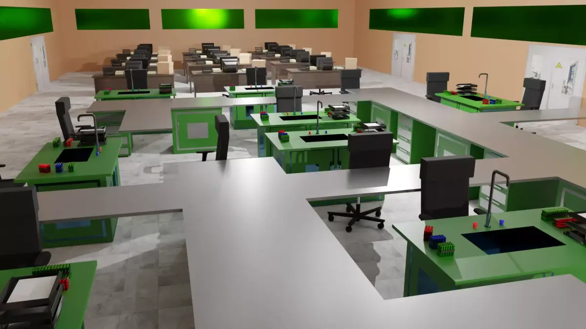 Laboratory Interior Low-poly 3D model buy