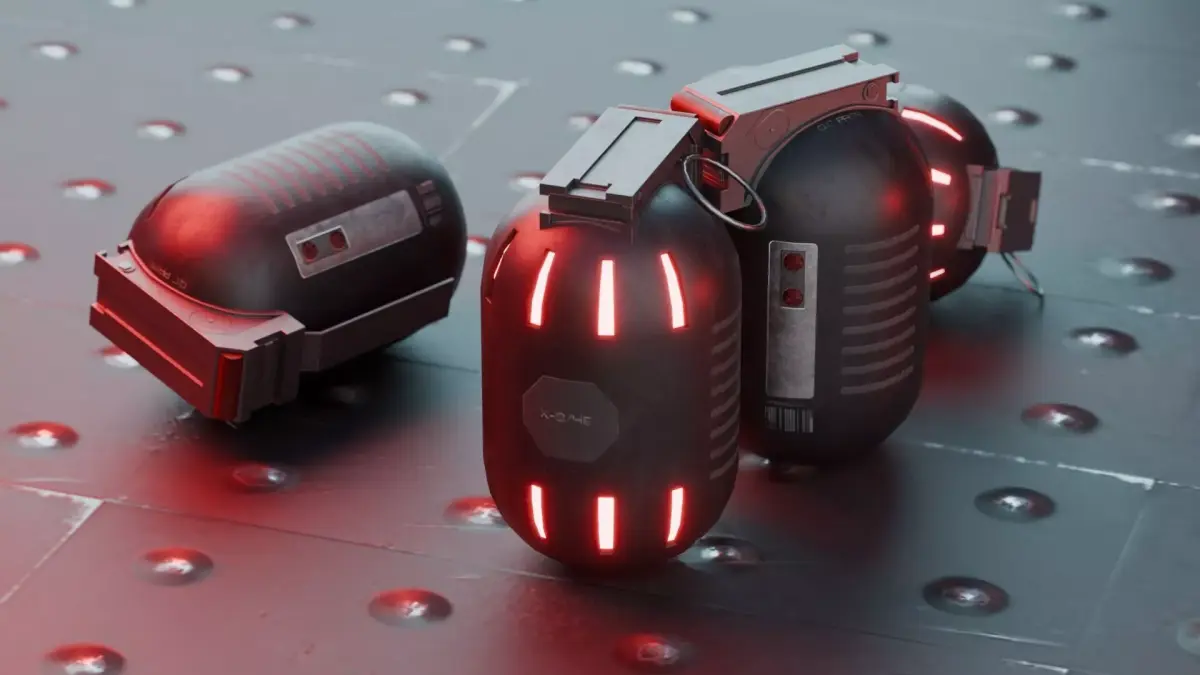 Sci-Fi Tactical Grenade - Game Ready Low-poly 3D model