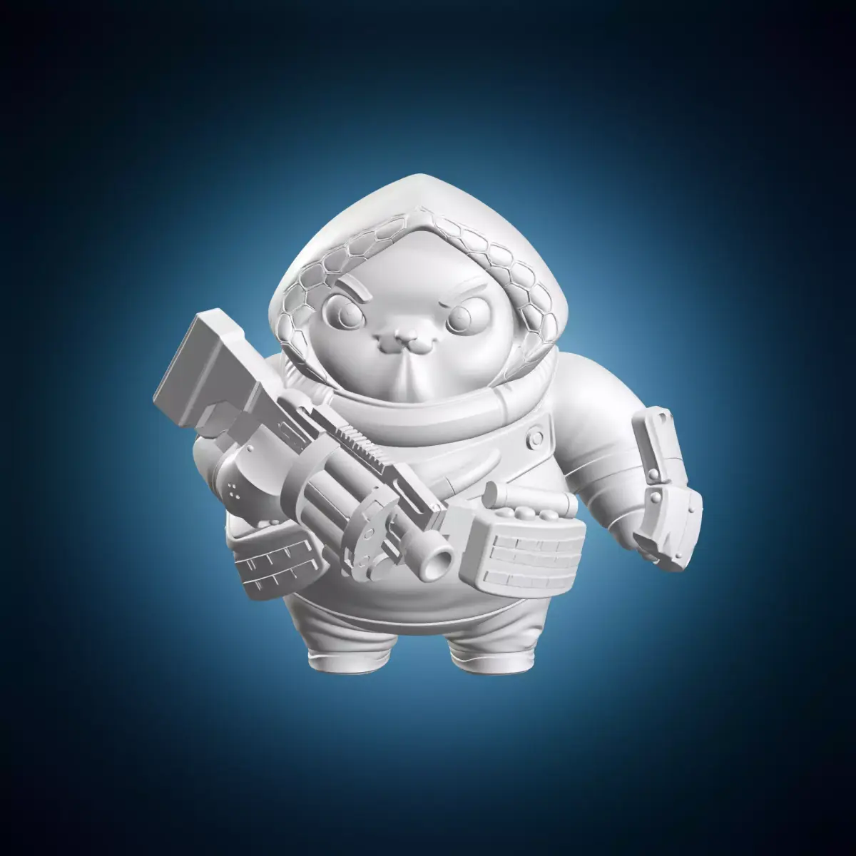 Space Marine Chibi Miniature 3D print model