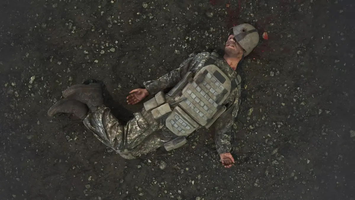 Fallen Soldier 4 Low-poly 3D model